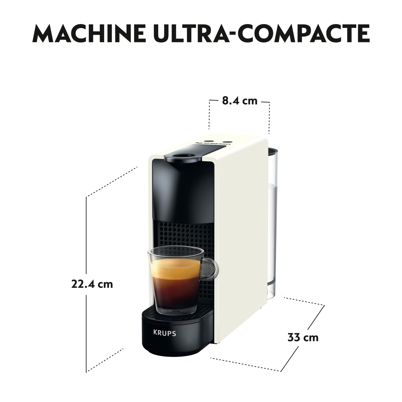 Innovexy – Machine à Café à Capsules Compacte, Espresso & Lungo, Blanc