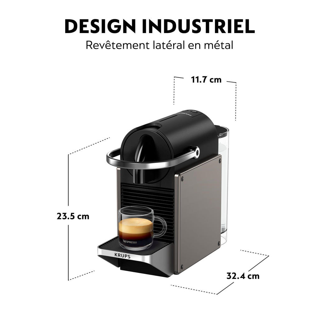 Innovexy – Machine à Café à Capsules Espresso & Lungo, Design Métal Compact, Titane